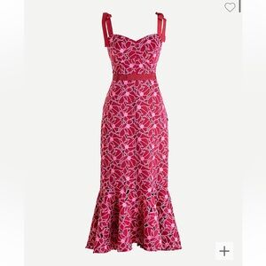 NWT JCREW Eyelet midi dress with flounce hem